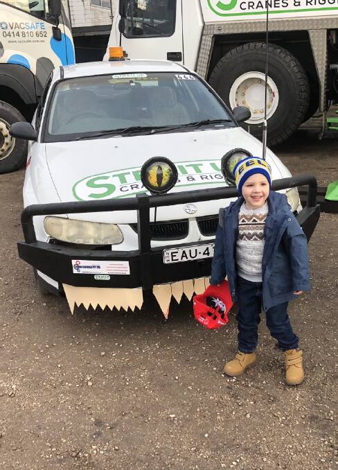 Local boy Charlie Rixon - who lives with CF - inspects the Great Escape vehicles.