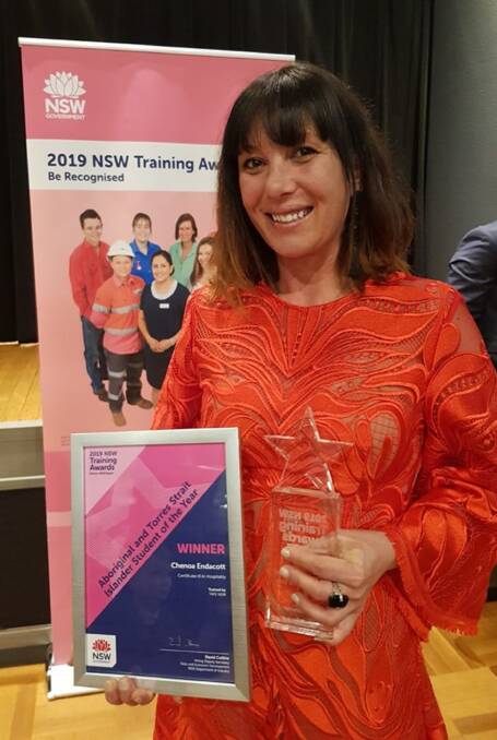 Chenoa Endacott received the Aboriginal and Torres Strait Islander Student of the Year award at the Regional Training Awards held in Orange last Friday.