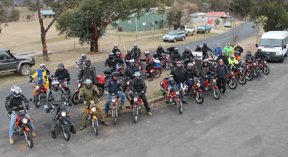 READY FOR DELIVERY: The Late Mail Postie Bike Ride about to depart from Windeyer on Saturday.