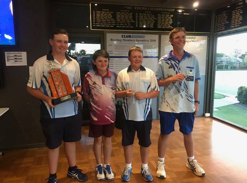 Jordan Thompson, Tom Rich, Lachlan Thompson, and Leigh Brown, after their Zone 4 Fours win in April. 