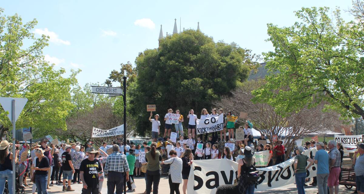 Students from Mudgee High and St Matthew's, were joined by community members in marching for action on climate change on Friday.