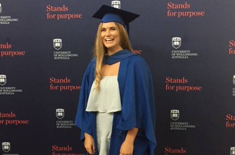 WELL DONE: Kimarnie Baskerville, who the community helped take up a medical internship in Africa, has graduated from University of Wollongong.