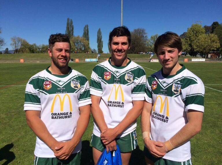 MUDGEE TRIO: Mudgee Dragons Camden Sutton, Zac Adams and Nathan Orr, represented Western Under 21s in their win over Italy, Adams was named best on field.