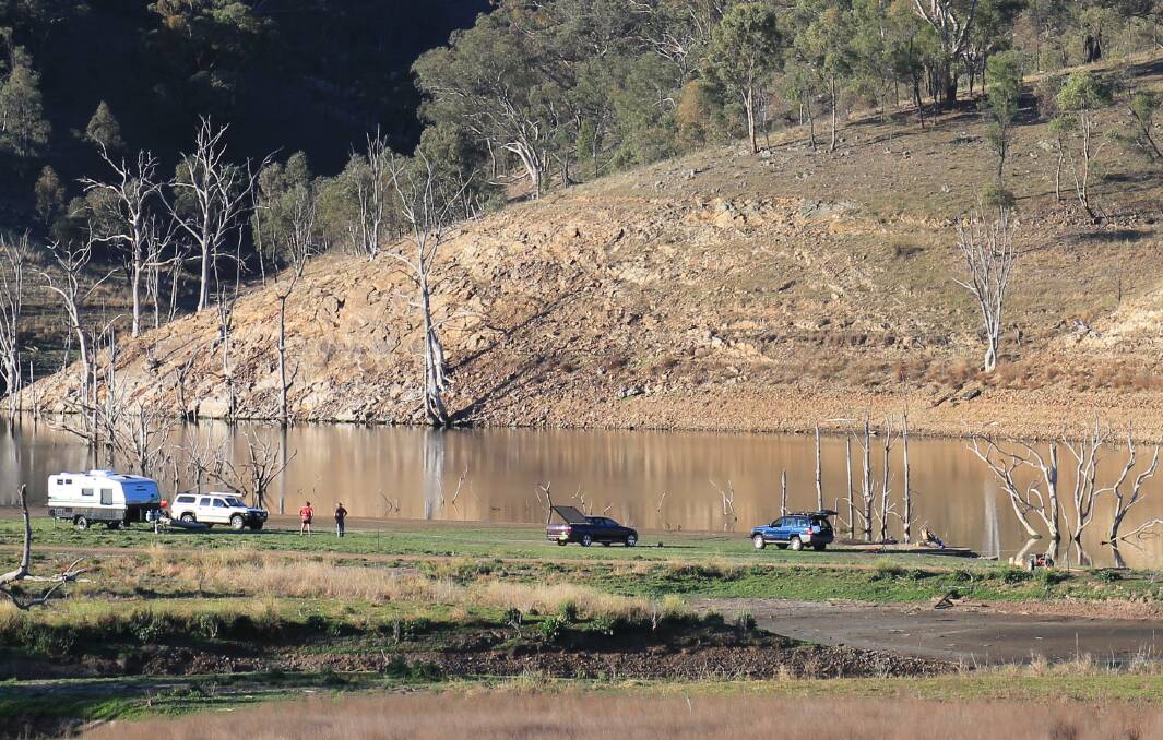 The water may be the place to be during heatwave, but the Cudgegong River (pictured) and Windamere Dam are noticeably down. 
