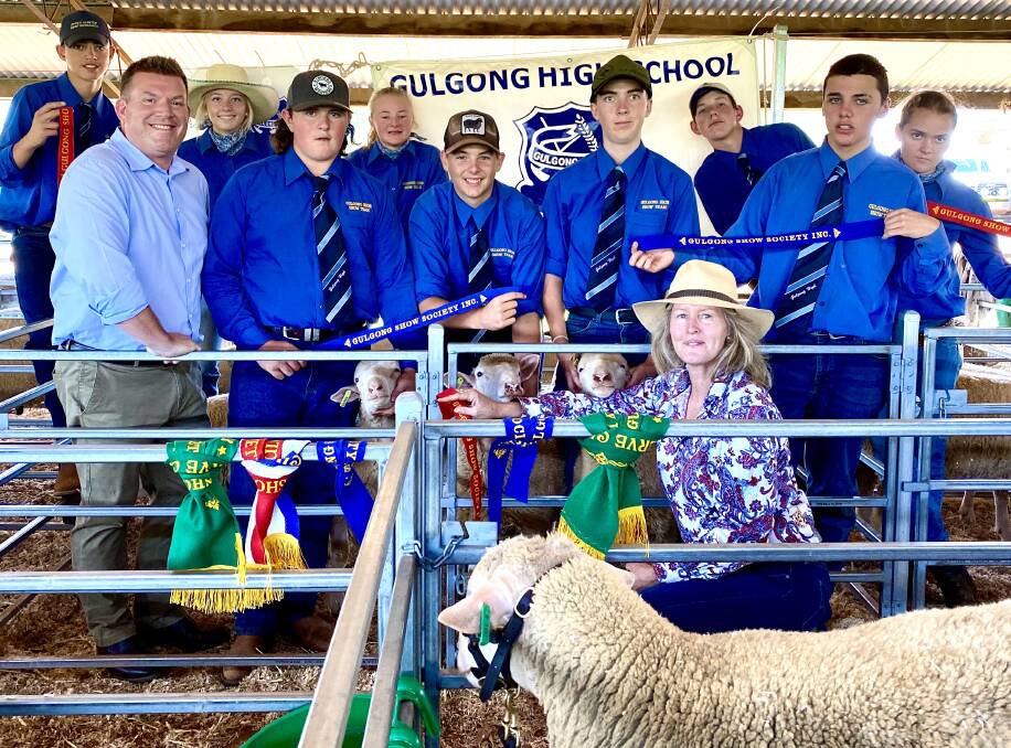 Dugald Saunders with students from Gulgong High School at their show, which was one of the last to be held before the COVID-19 pandemic.