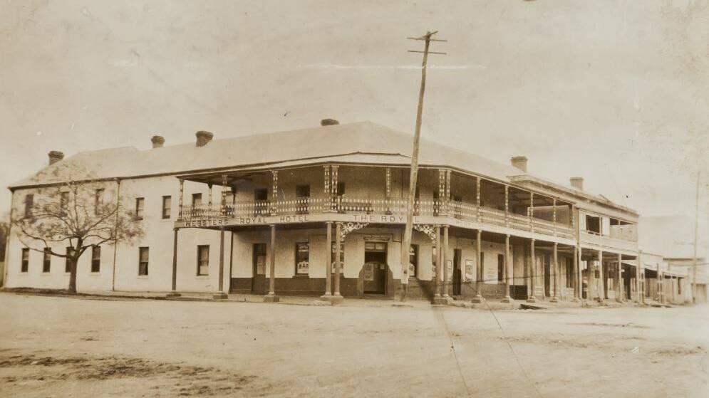 Mudgee's former Royal Hotel, which stood on the corner of Market and Lewis streets, from the collection of the Noel Butlin Archives Centre, Australian National University.