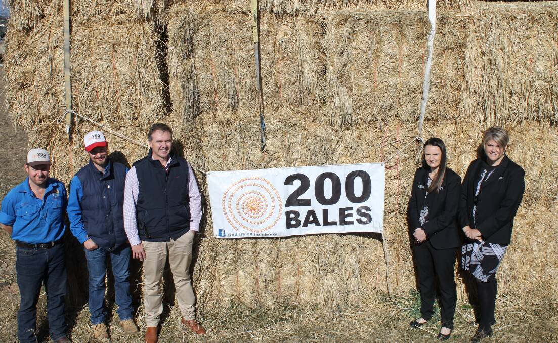 Adrian Gath, Nick Pearce, and Glenn Box of 200 Bales, with Debbie Clemmet and Ros Lee from Newcastle Permanents Mudgee Branch.