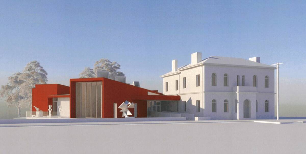 Plans for the regional arts and tourism centre near the corner of Market and Douro streets, incorporating the former Cudgegong Shire building.