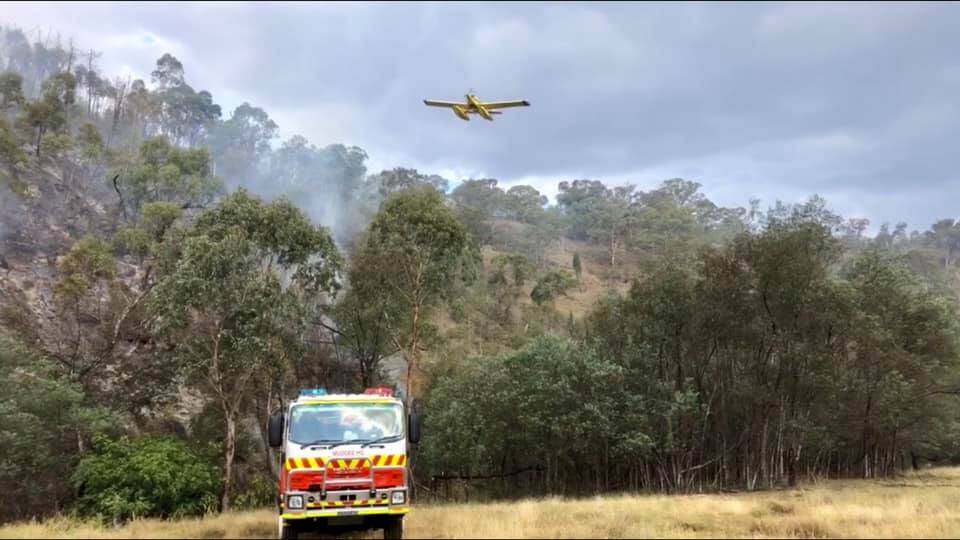 Aircraft were utilised in fighting over the weekend, photo courtesy of Cudgegong RFS.