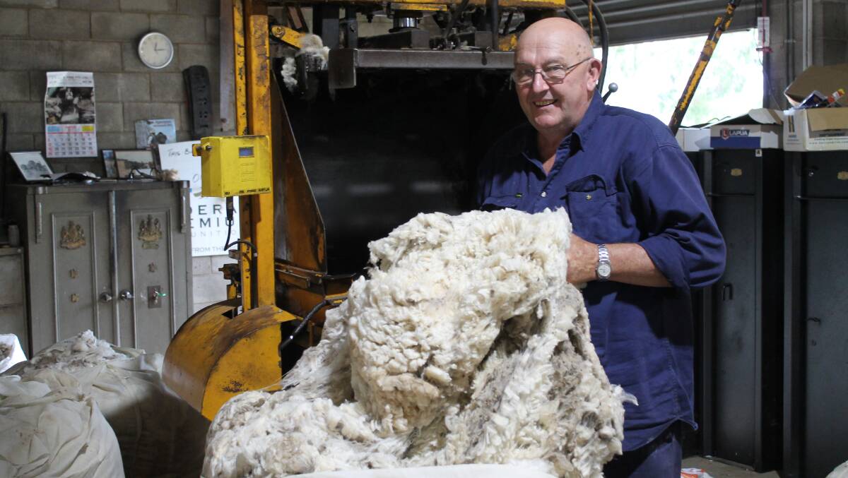 FINAL FLEECES: Local wool buyer Jim Pirie will retire from the industry after this week. 