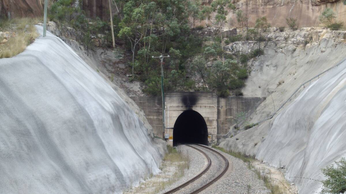 The tunnel at Cox's Gap, in the Bylong Valley, was completed decades before a rail line was put down.