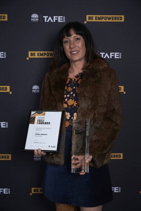 Mudgee student Chenoa Endacott received an Encouragement Award at the 29th TAFE NSW Gili Awards, held in Sydney on Thursday evening.