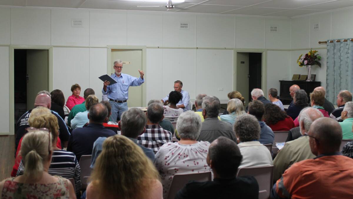 The GRRR meeting at the Gulgong CWA Hall earlier this month, the group also had speakers at Council's Open Day prior to the April meeting supporting the DCP motion.