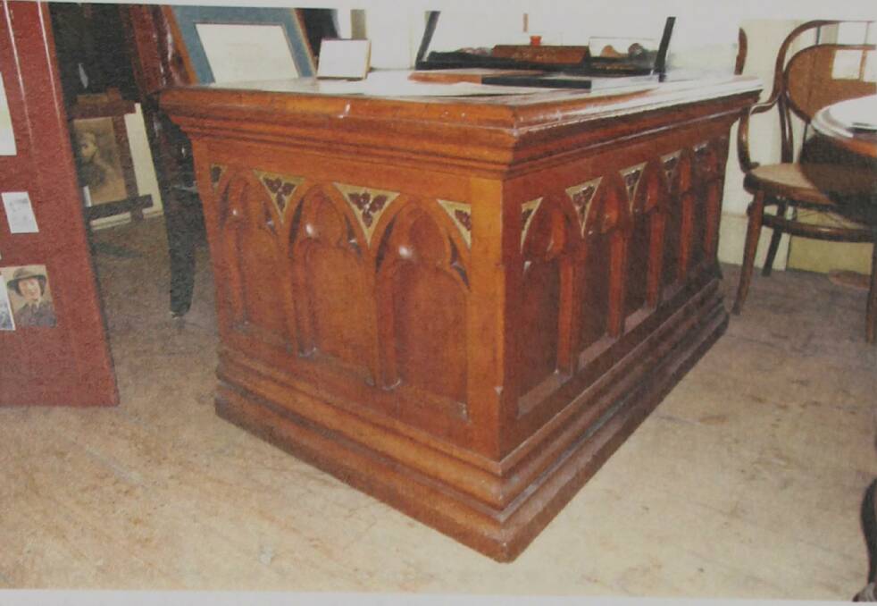 The former Mudgee Municipality mayoral desk from the old Town Hall, which is now at the Mudgee Museum, courtesy of Mudgee Historical Society.