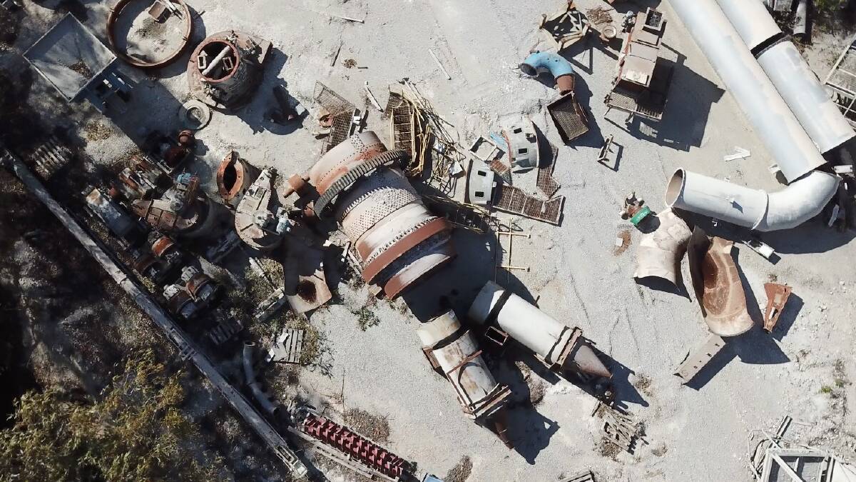 The piece now lies at the rear of Sibelco's non-operational lime plant, photo supplied by Kandos Museum.