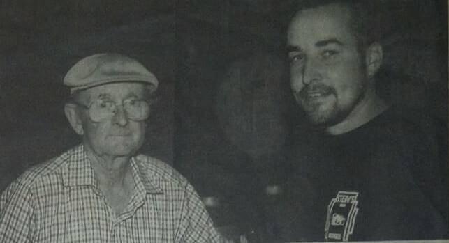 Burkhand pictured with Bob Stein in the Mudgee Guardian in 2000 during his first local stay, he noted that he has worked with three generations of Steins.