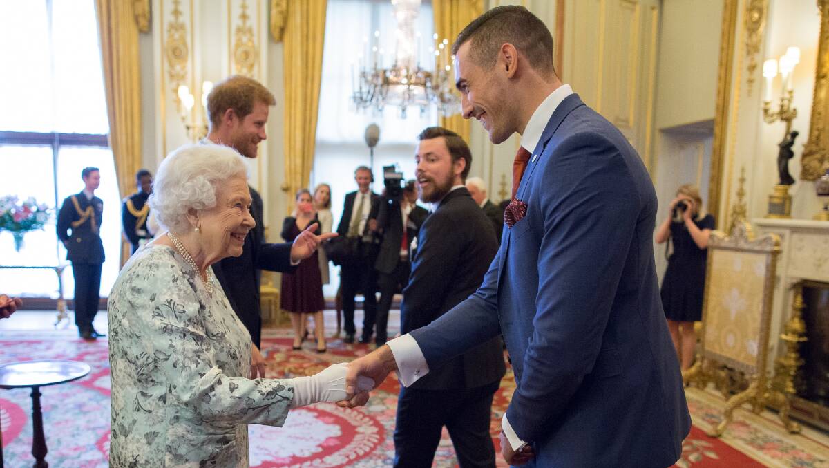 ROYAL MEETING: Jordan Kerr, whose originally from Mudgee, meets Queen Elizabeth II.