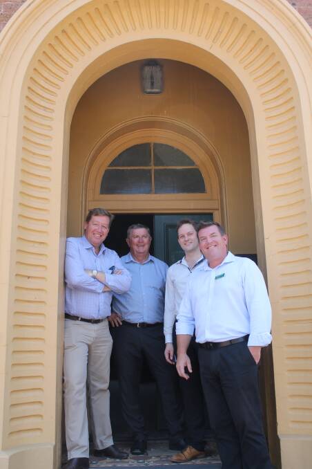 Member for Dubbo Troy Grant, mayor Des Kennedy, deputy mayor Sam Paine, and Nationals candidate Dugald Saunders.
