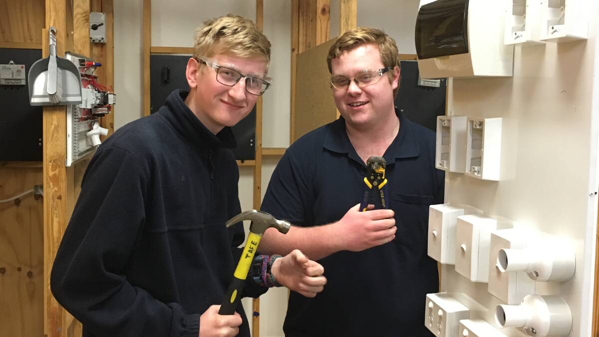 Electrotechnology students Jared Reimer and Byron Tourle.