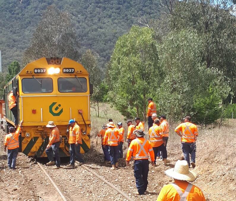 DOWN THE TRACK: Work on re-opening the rail line has been underway since late 2017. Photo: supplied