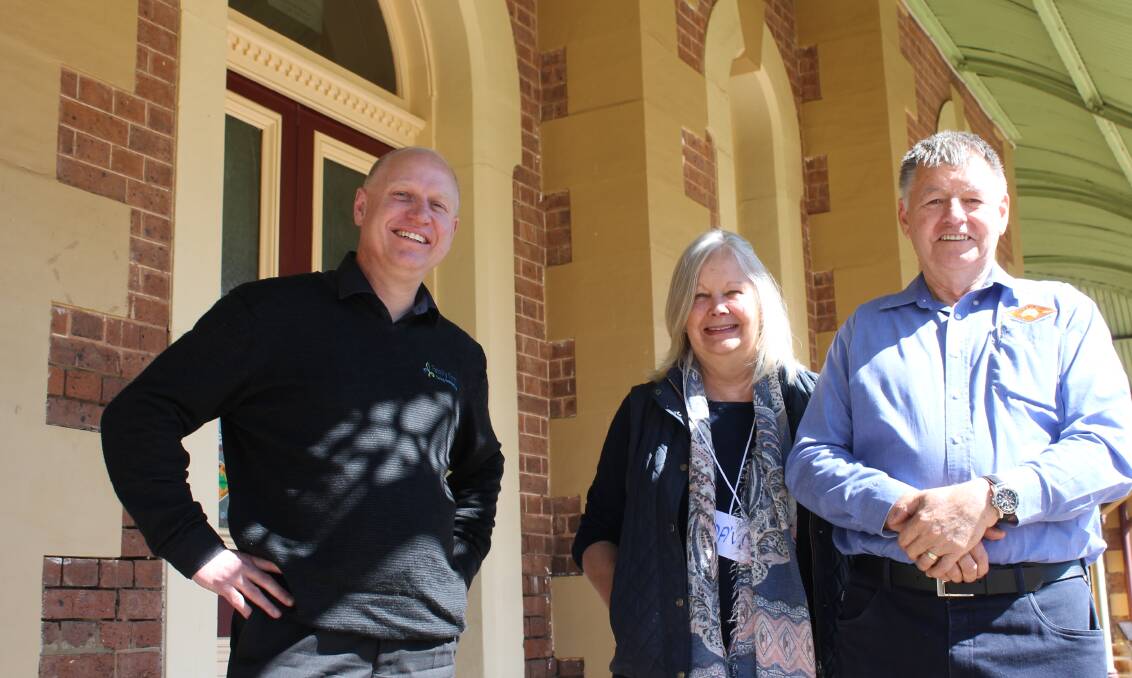 Family First Credit Union CEO Darryl Macauley, Suicide First Aid training manager and psychologist Gaynor Hicks, and VVPPAA Mudgee and District sub-branch president Ken Atkinson.