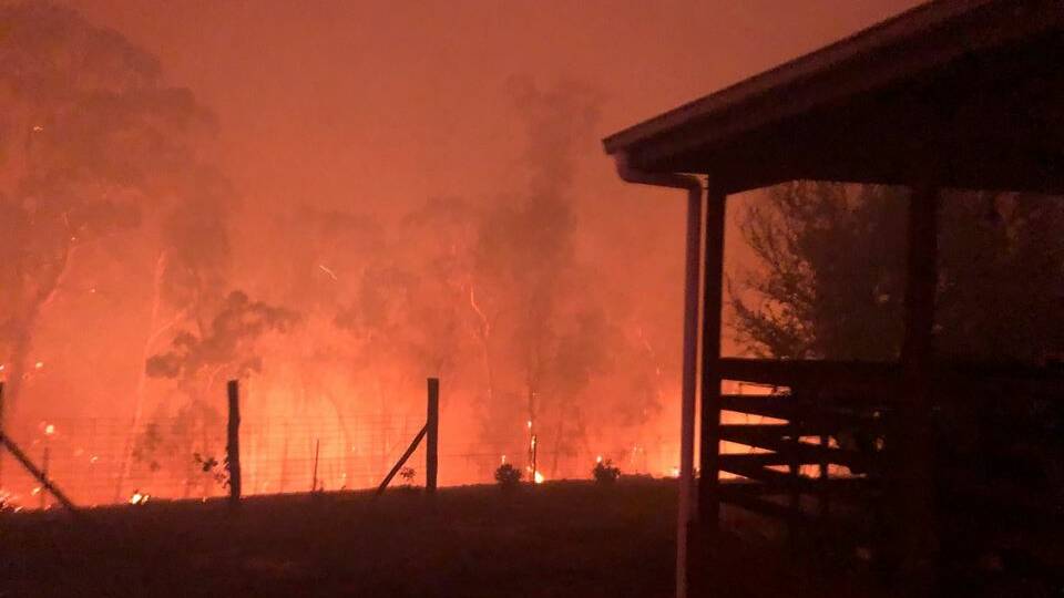 The fire season reached the local region, with the Palmers Oaky blaze being one that destroyed a number of properties, photo GULGONG DC BRIGADE.