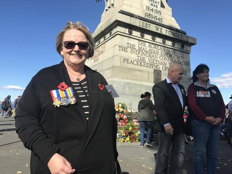 Maureen Murnane's marched in memory of her grandparents, who both served in World War I.