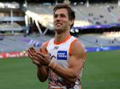 Matt de Boer has played his final AFL game, retiring after 223 matches for GWS and Fremantle. (Richard Wainwright/AAP PHOTOS)