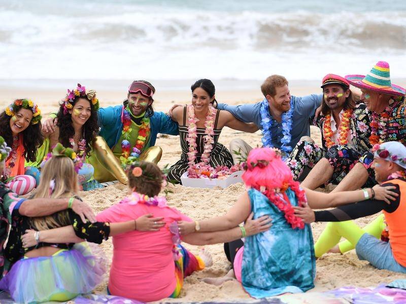 The Duke and Duchess of Sussex took part in a mental health circle with surfers at Bondi Beach.