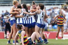 A pulsating one-point win over Adelaide earned North Melbourne their place in the AFLW grand final. (Rob Prezioso/AAP PHOTOS)