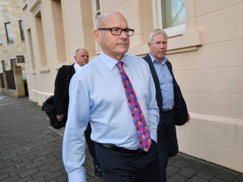 Bob Harrap (centre) tried to avoid demerit points on his licence over speeding fines by lying.