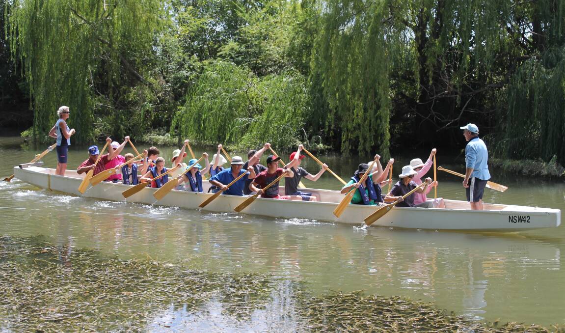 The Health and Fitness Festival was an opportunity to try out the Mudgee Region MudDragons new boat on the Cudgegong River.