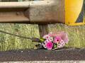 A bunch of flowers left at the site of the crash. Picture supplied