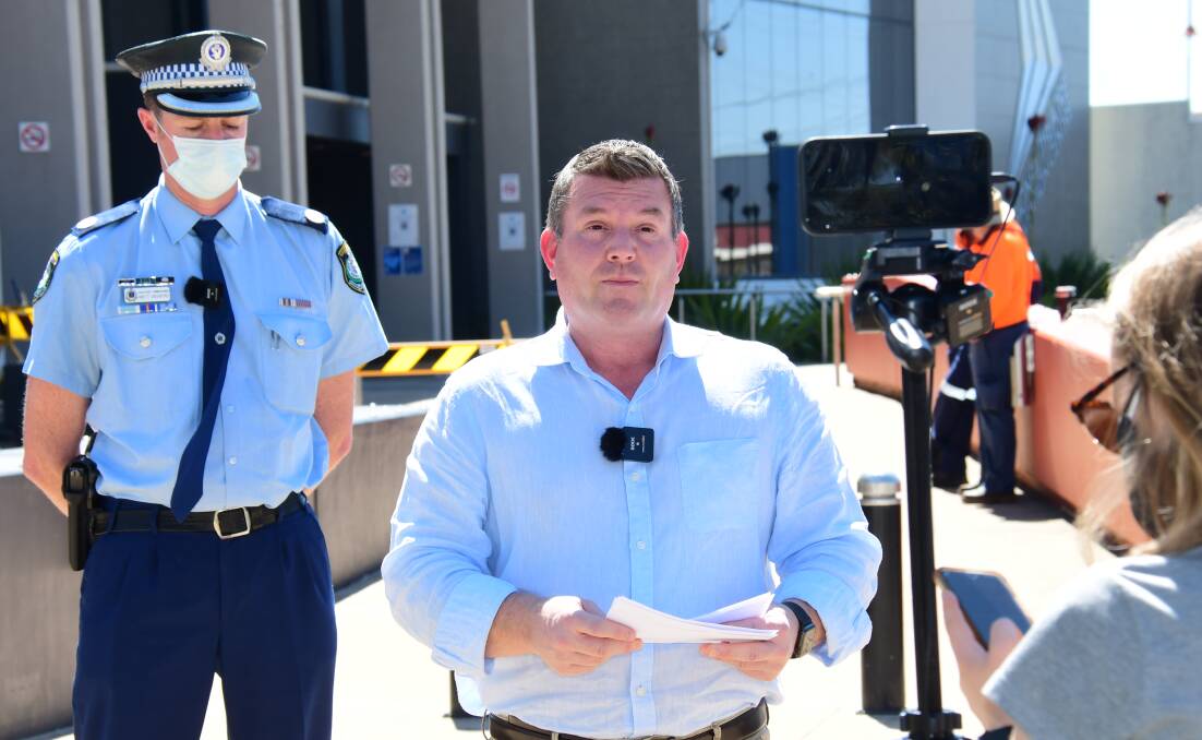 RESTRICTIONS: NSW Police's Brett Greetree and Dubbo MP Dugald Saunders say the rules still need to be followed. Photo: AMY McINTYRE