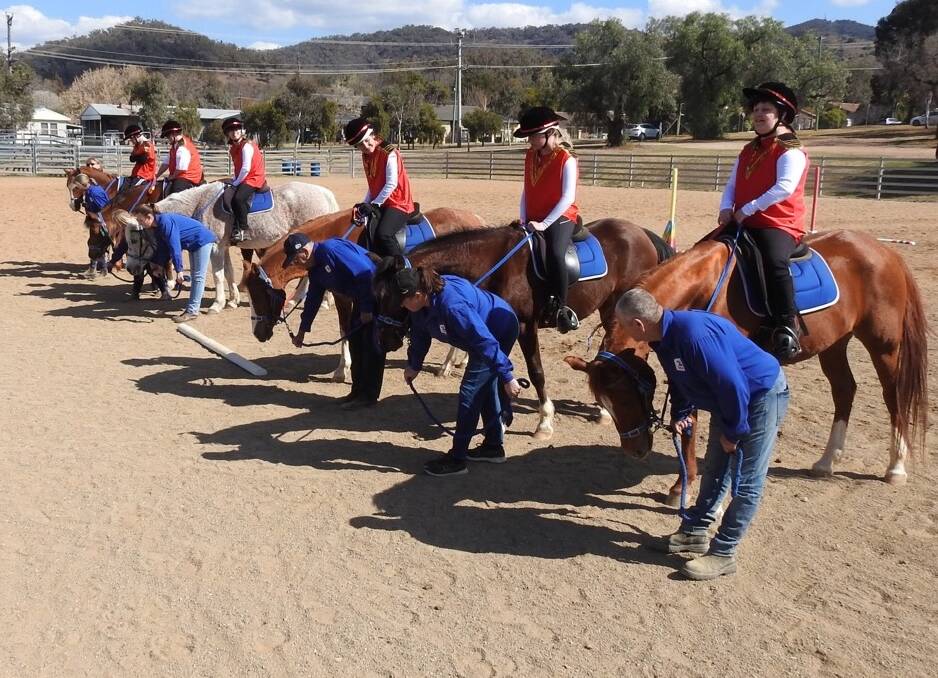 Mudgee RDA riders at Mudgee Showground rehearsing for their musical performance. SUPPLIED
