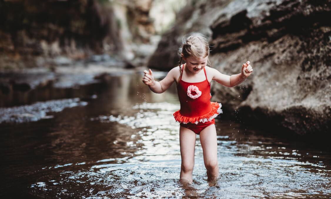 Evie Weaver cooling off at the Drip.
Photo: Vanessa Tarn