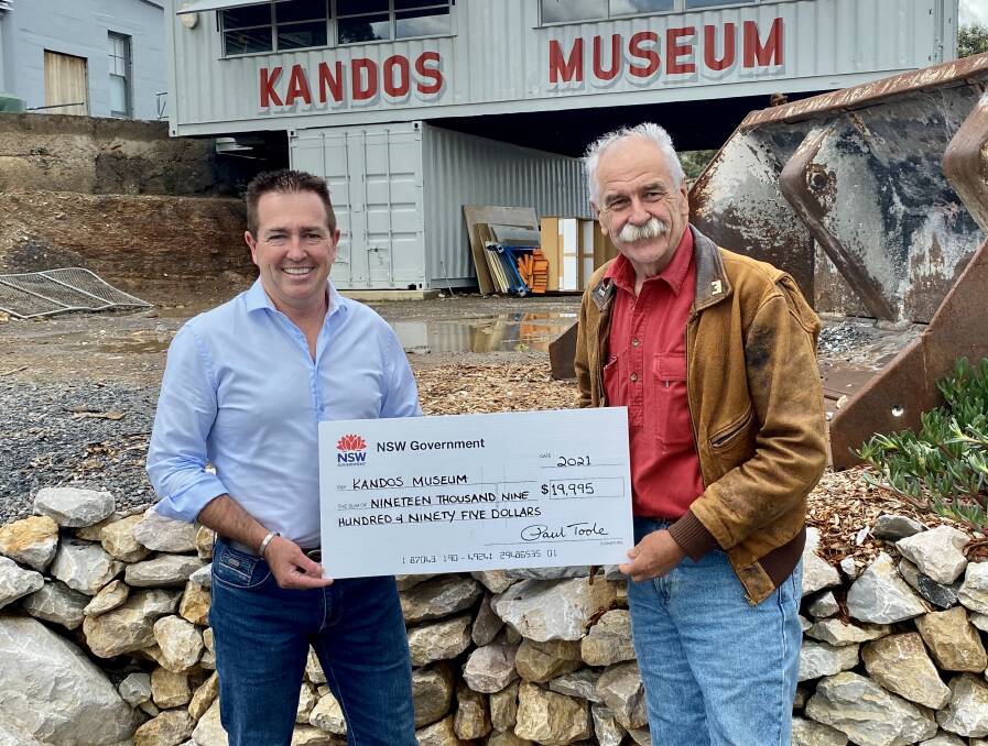 EXPANSION: Member for Bathurst Paul Toole with Buzz Sanderson at the Kandos Museum.