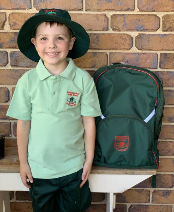 Charlie is all ready for school when it returns in February. Photo: Ben Palmer