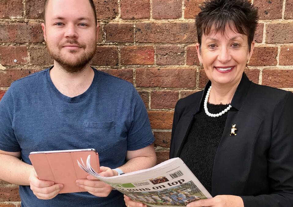 Mudgee Guardian Editor, Benjamin Palmer with Sales Manager, Carmel Houlison.