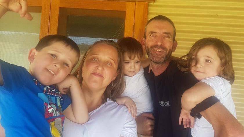 Holly and Mark Jessop with their three children; Jack, Pearl and Riley. Photo: Supplied
