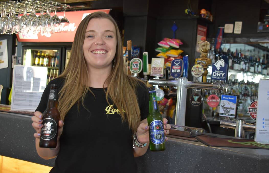 CHEERS: Mikaela Brown at the Lawson Park Hotel with some zero-alcohol options.