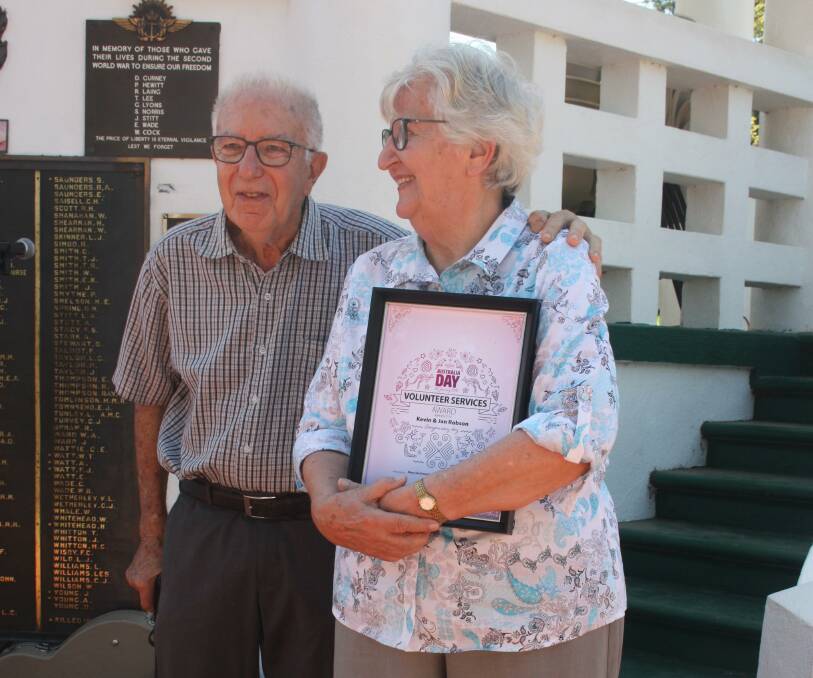 Kevin and Jan with their Volunteer of the Year award in 2018.