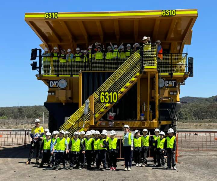 Gulgong Public School students on site at the Ulan Coal Mine. Supplied
