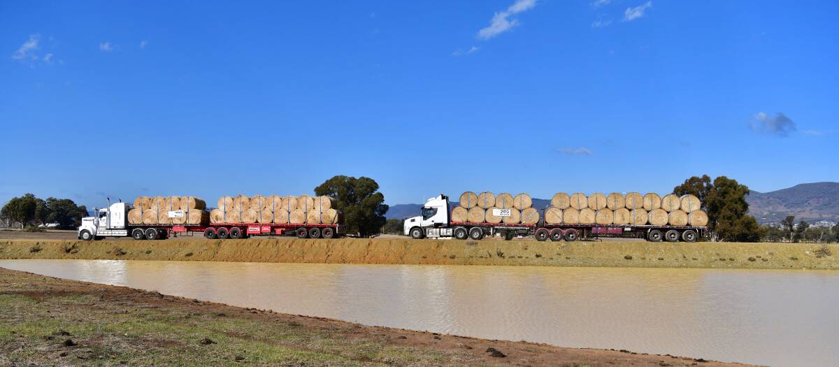 The bales on their way to farmers. Photo: Col Boyd