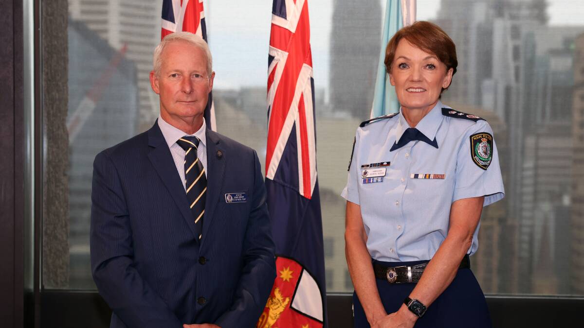 Detective Senior Sergeant Day with Commissioner Karen Webb. Photo: Supplied / NSW Police