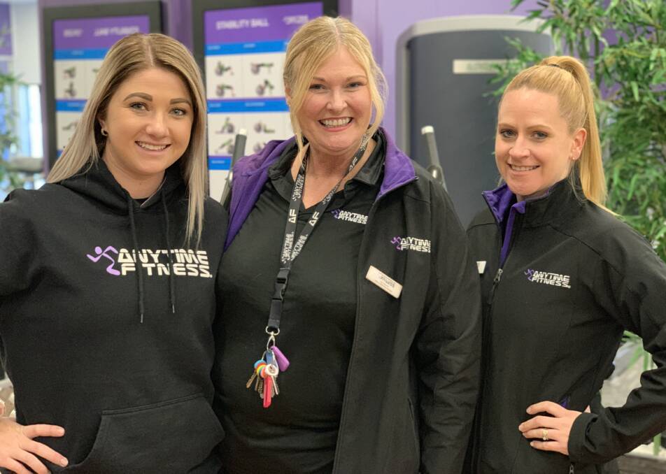 Anytime Fitness Mudgee staff, Personal Trainer, Meghan Rutledge, Sales and Marketing Manager, Julie Medved and Heath and Wellness Consultant, Christie Holt. Photo: Benjamin Palmer