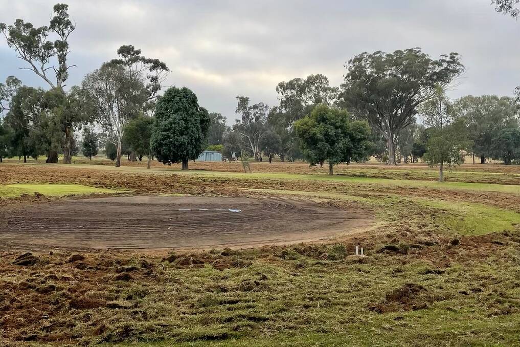 DEVASTATION: Police allege a man drove a tractor towing a disc plough to the Dunedoo Golf Course at approximately 8pm on Tuesday, April 27. Photo: Supplied
