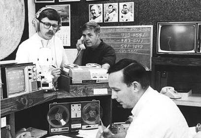 Ed DeLong (left) at work with colleagues Billy Ferguson and Al Rossiter.