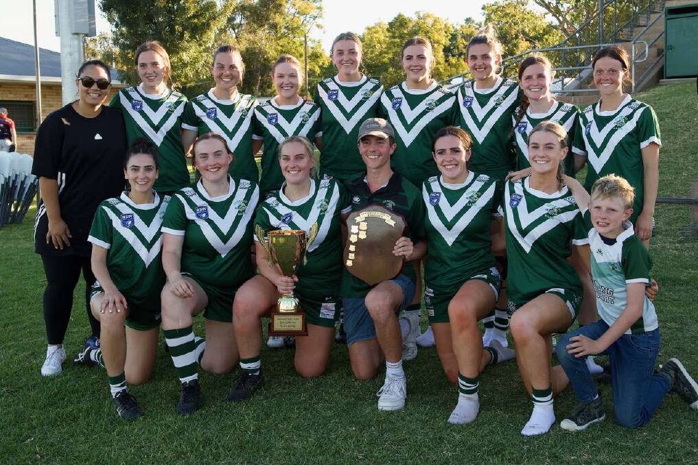 Swanettes after winning the Castlereagh League Tag Knockout. Supplied