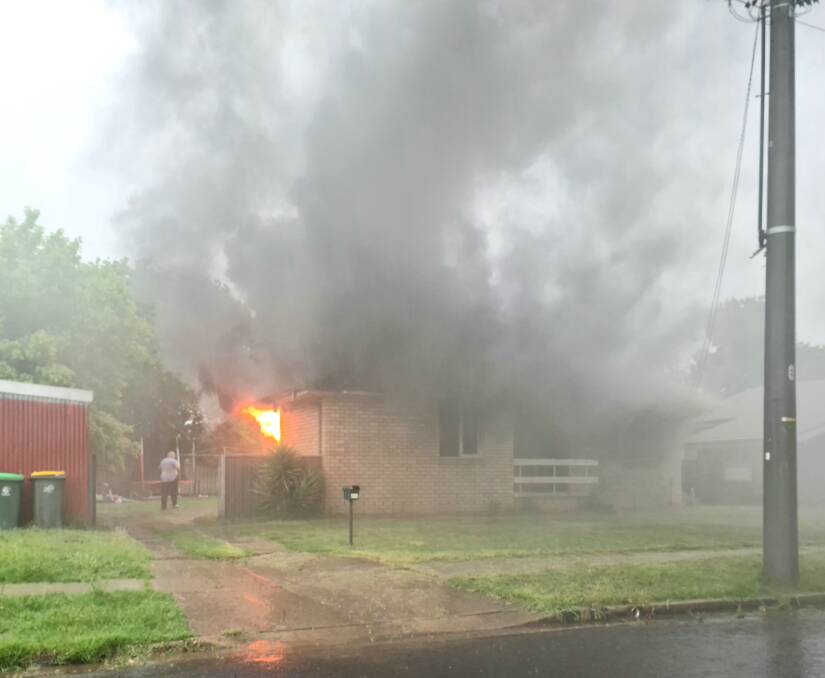 The home engulfed by flames. Photo: Supplied/Bruce McGregor